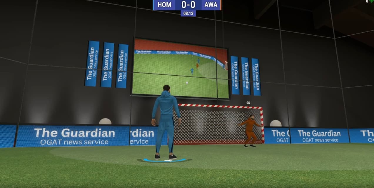 The national stadium displaying Guardian advertisements before the funding dispute.