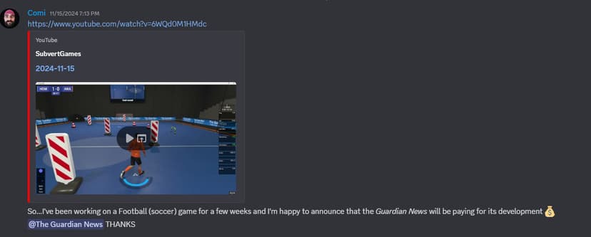 Mr. Cominu discloses that the Guardian will finance Project Ball.